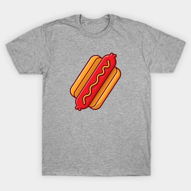 Hotdog Cartoon Vector Icon Illustration (19) T-Shirt by Catalyst Labs